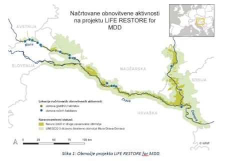 Območje projekta LIFE RESTORE for MDD